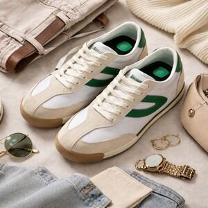 Tretorn Kristine Elite G Sneakers Women's Size 8 White Green Leather